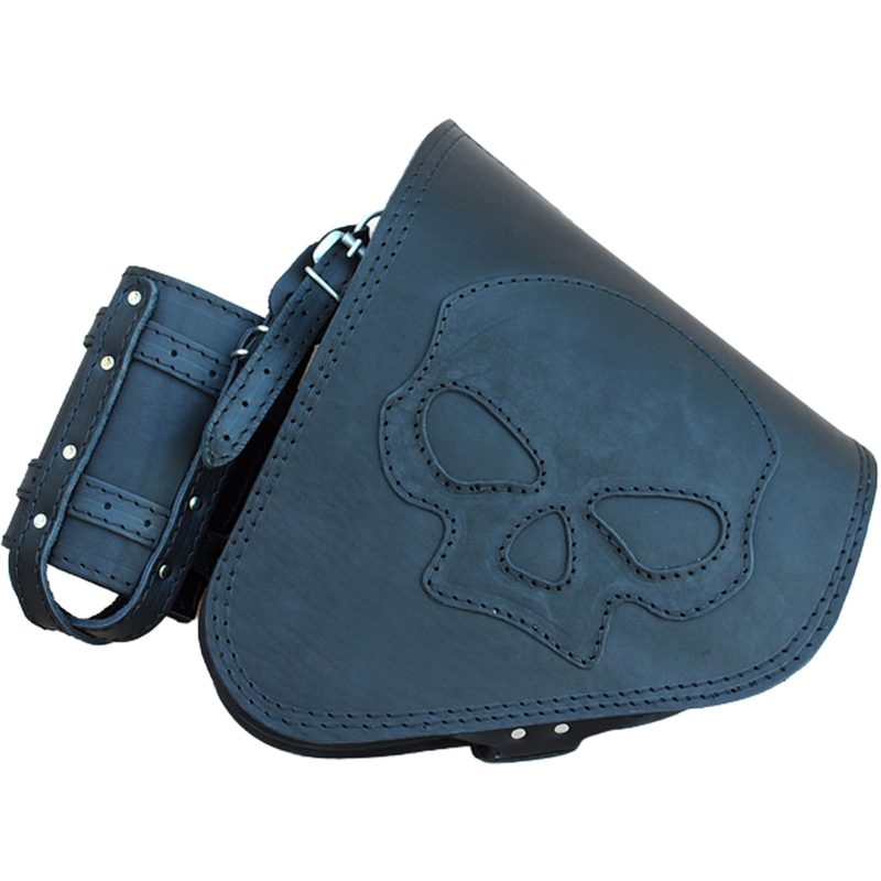 Δερμάτινη τσάντα μοτοσικλέτας RSA S63 Skull HD Softail μαύρη