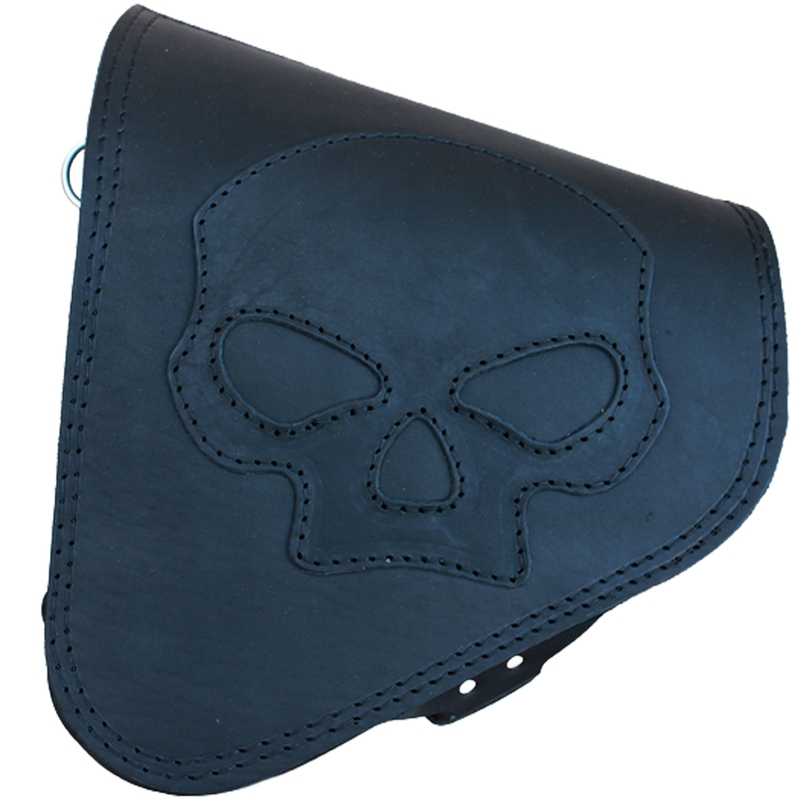 Δερμάτινη τσάντα μοτοσικλέτας RSA S63 Skull HD Softail μαύρη
