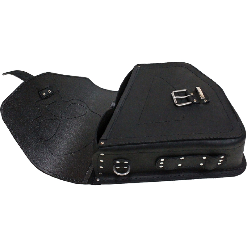 Δερμάτινη τσάντα μοτοσικλέτας RSA S66 Skull HD Softail μαύρη