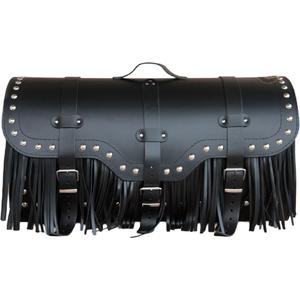 Δερμάτινη θήκη μοτοσικλέτας με κλειδαριά, πριτσίνια και κρόσσια RSA K165 μαύρη