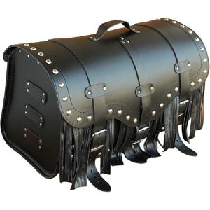 Δερμάτινη θήκη μοτοσικλέτας με κλειδαριά, πριτσίνια και κρόσσια RSA K155 μαύρη