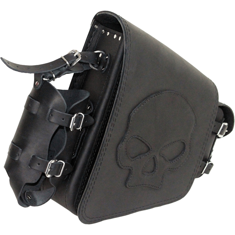 Δερμάτινη τσάντα μοτοσικλέτας RSA S494 Skull HD Softail μαύρη