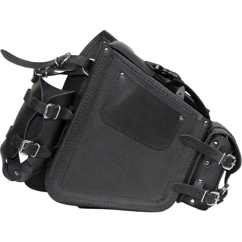 Δερμάτινη τσάντα μοτοσικλέτας RSA S494 Skull HD Softail μαύρη