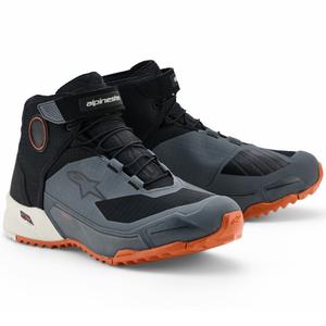Μπότες μοτοσικλέτας Alpinestars CR-X Drystar μαύρο-σκούρο γκρι-πορτοκαλί
