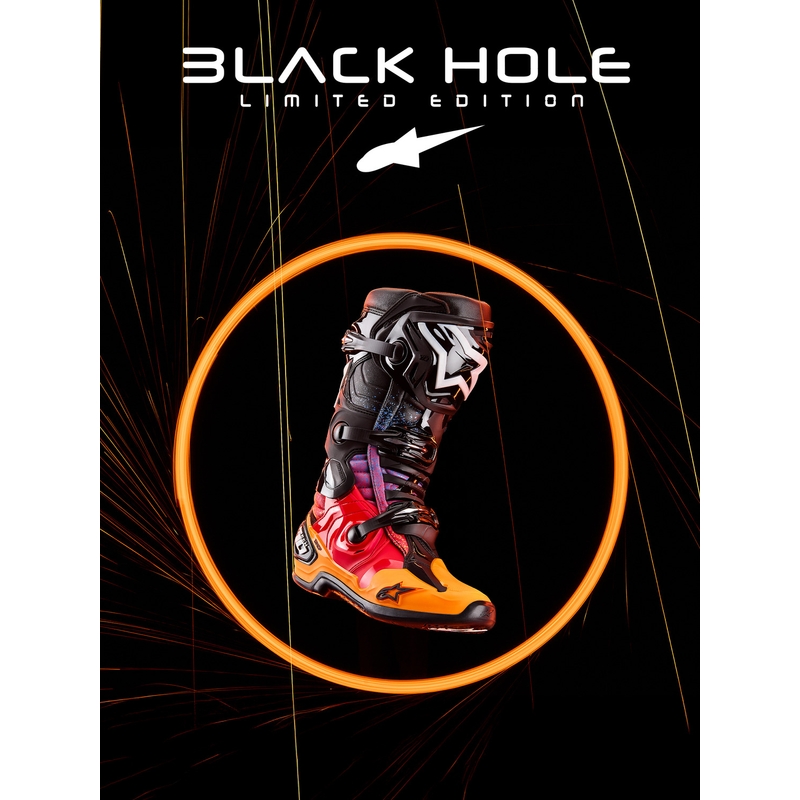 Μπότες μοτοσικλέτας Alpinestars Tech 10 Limited Edition Black Hole σε μαύρο χρώμα