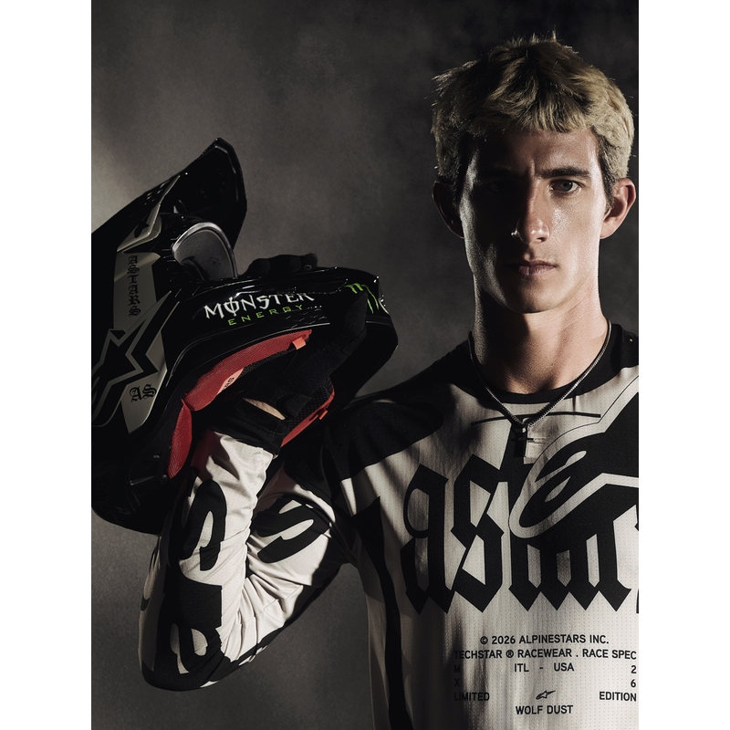 Φανέλα motocross περιορισμένης έκδοσης Alpinestars Techstar Wolf Dust σε μαύρο χρώμα