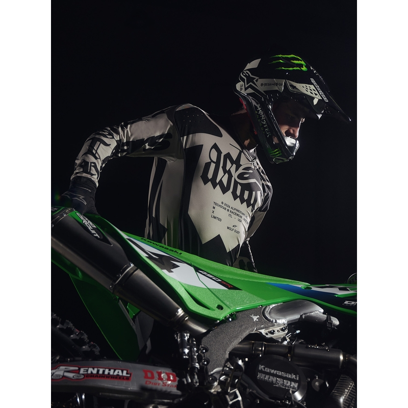 Φανέλα motocross περιορισμένης έκδοσης Alpinestars Techstar Wolf Dust σε μαύρο χρώμα