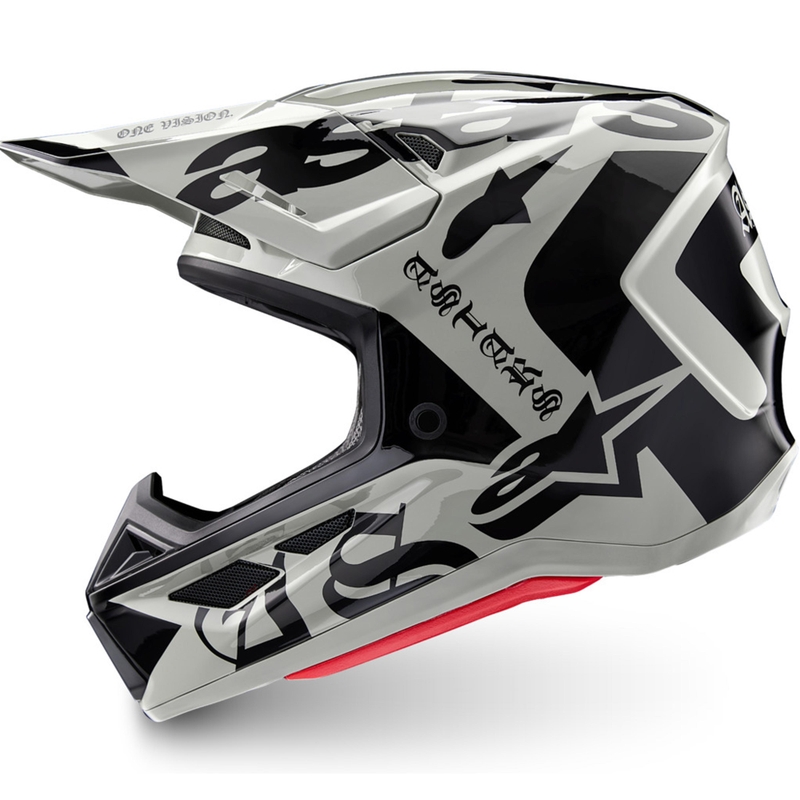 Κράνος motocross περιορισμένης έκδοσης Alpinestars Supertech S-M7 Wolf Dust σε μαύρο χρώμα