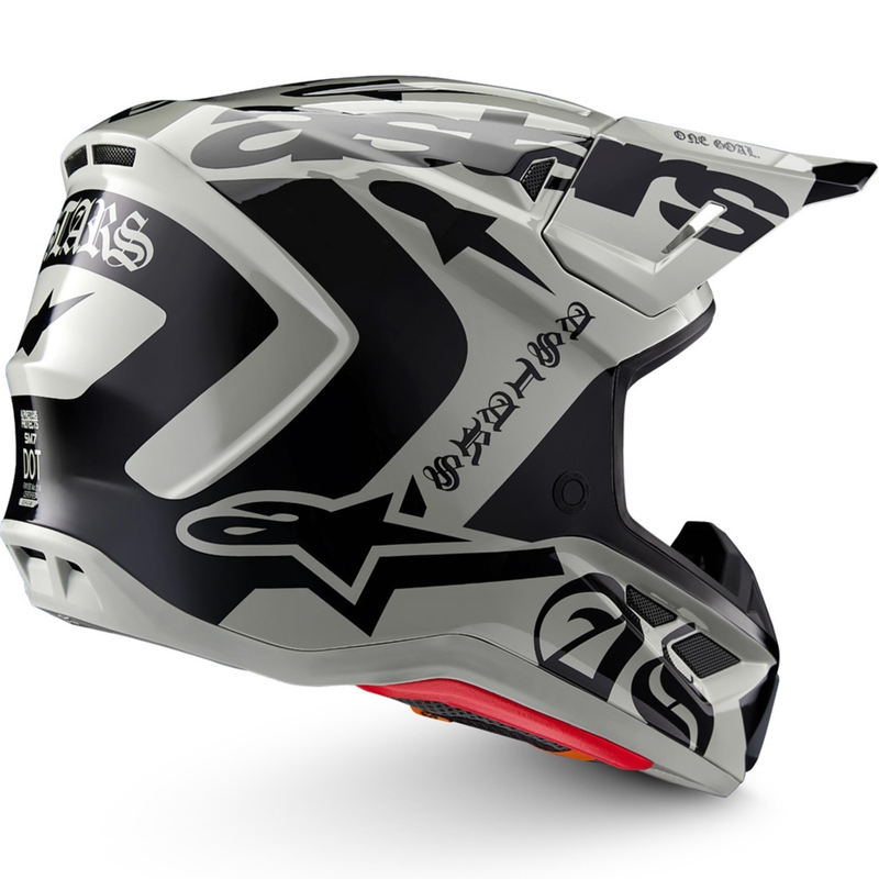 Κράνος motocross περιορισμένης έκδοσης Alpinestars Supertech S-M7 Wolf Dust σε μαύρο χρώμα