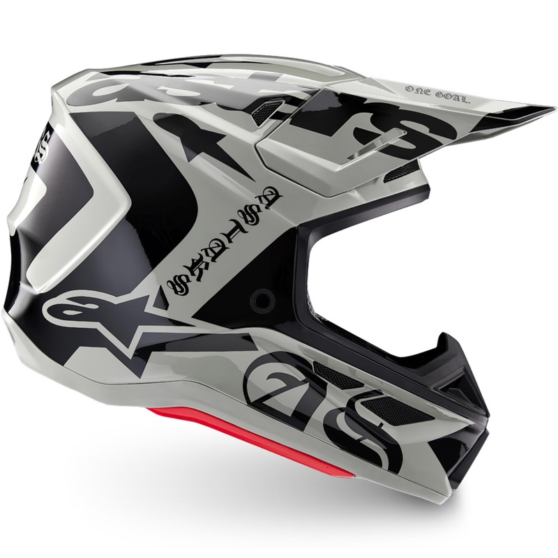 Κράνος motocross περιορισμένης έκδοσης Alpinestars Supertech S-M7 Wolf Dust σε μαύρο χρώμα