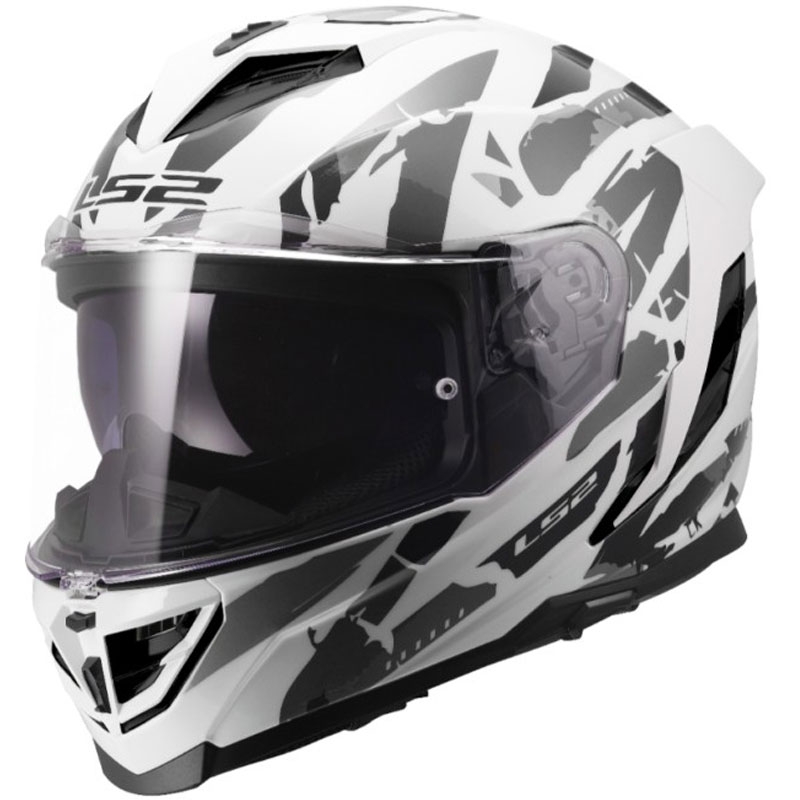 Κράνος μοτοσικλέτας full face LS2 FF818 Storm III Kaos λευκό-γκρι