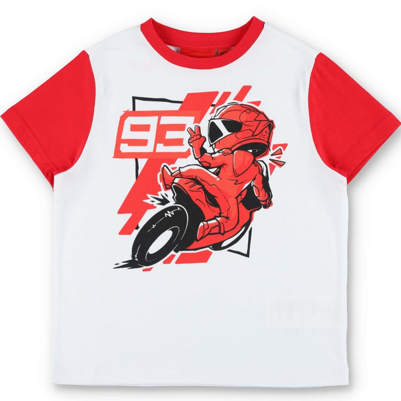 Παιδικό μπλουζάκι Ducati Marc Marquez με γραφικά για μοτοσικλέτες, λευκό