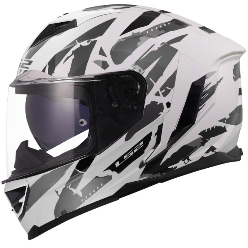 Κράνος μοτοσικλέτας full face LS2 FF818 Storm III Kaos λευκό-γκρι