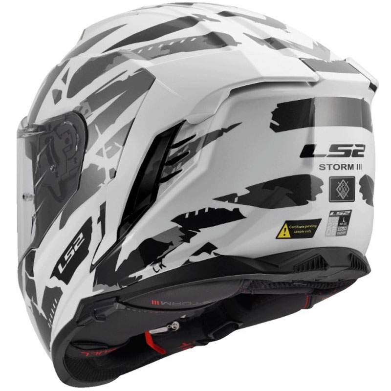 Κράνος μοτοσικλέτας full face LS2 FF818 Storm III Kaos λευκό-γκρι