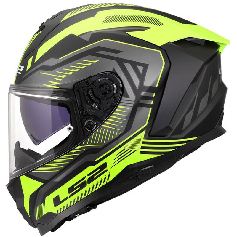 Κράνος μοτοσικλέτας full face LS2 FF817 Challenger II Dravix ματ HV κίτρινο