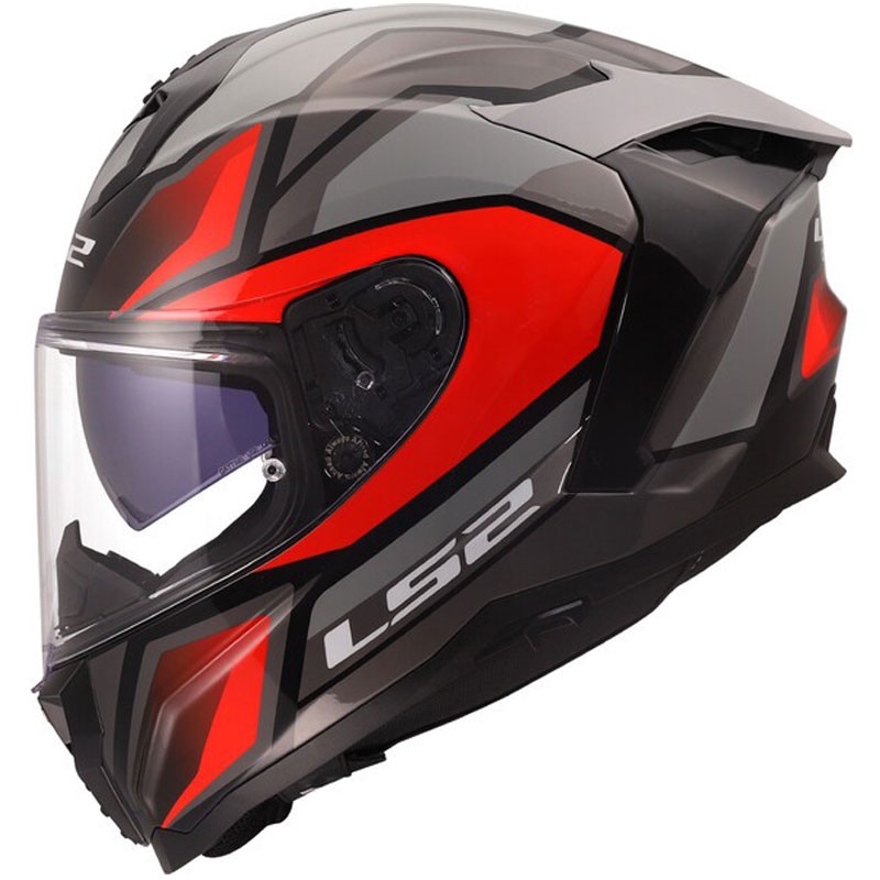 Κράνος μοτοσικλέτας full-face LS2 FF817 Challenger II Viper γυαλιστερό γκρι-κόκκινο