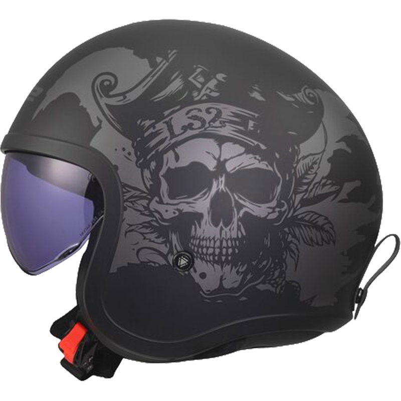 Κράνος μοτοσικλέτας ανοιχτού τύπου LS2 OF599 Spitfire II Willy ματ μαύρο-γκρι