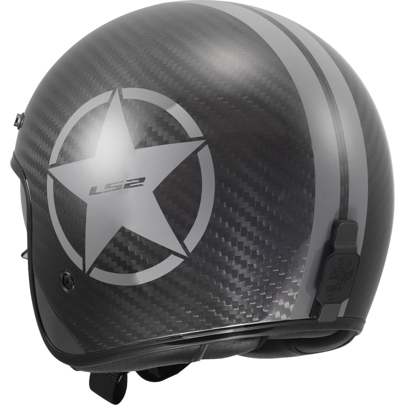 Κράνος μοτοσικλέτας ανοιχτού τύπου LS2 OF601 Bob II Carbon Star γυαλιστερό γκρι
