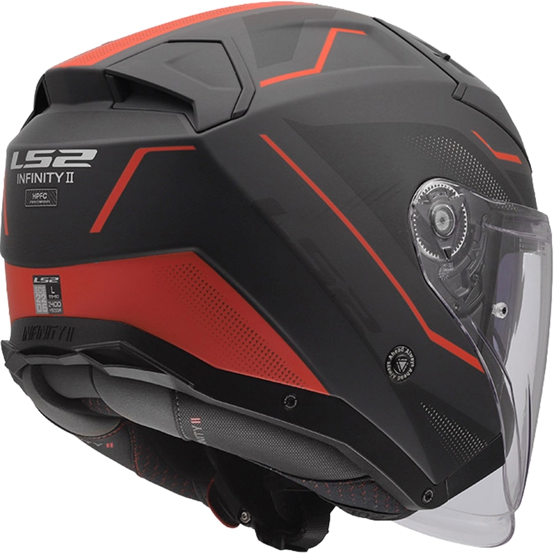 Κράνος μοτοσικλέτας ανοιχτού τύπου LS2 OF603 Infinity II Veyron ματ μαύρο-γκρι-κόκκινο