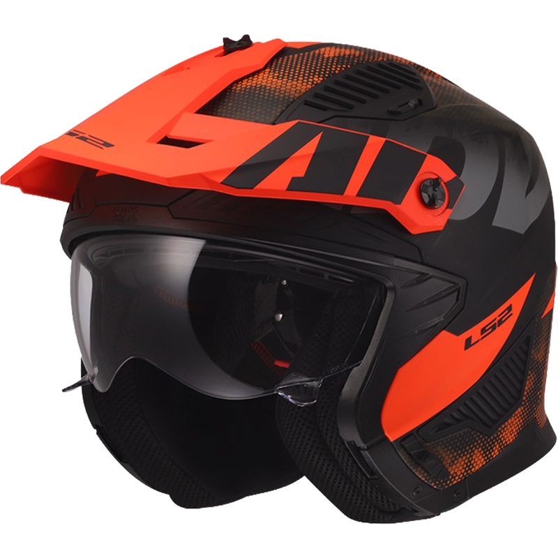 Κράνος μοτοσικλέτας Trial LS2 OF606 Drifter Gas ματ γκρι-πορτοκαλί