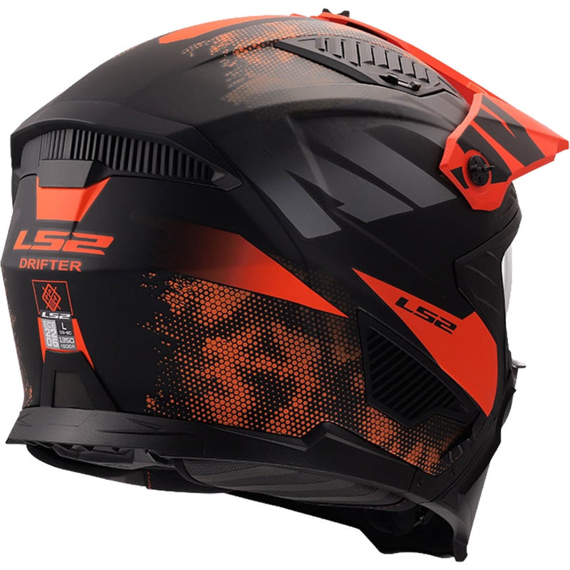 Κράνος μοτοσικλέτας Trial LS2 OF606 Drifter Gas ματ γκρι-πορτοκαλί