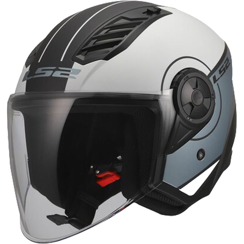 Κράνος μοτοσικλέτας ανοιχτού τύπου LS2 OF616 Airflow II Cover ματ γκρι-μπλε