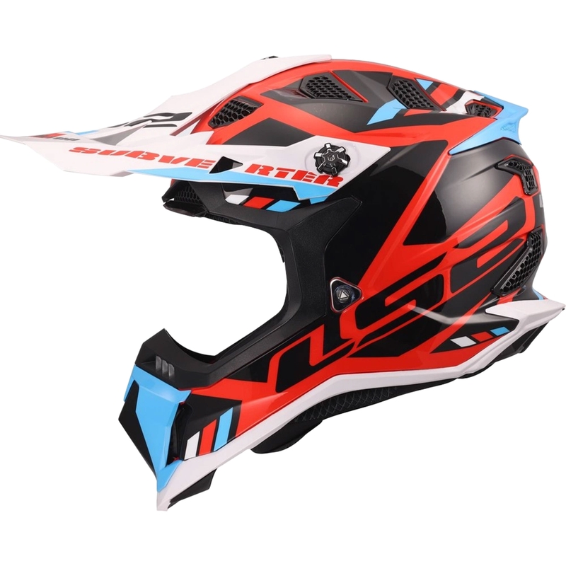 Κράνος Motocross LS2 MX700 Subverter Evo II Stomp γυαλιστερό λευκό-μπλε-κόκκινο