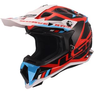 Κράνος Motocross LS2 MX700 Subverter Evo II Stomp γυαλιστερό λευκό-μπλε-κόκκινο