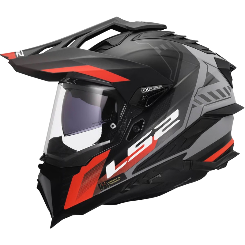 Κράνος Enduro LS2 MX701 Explorer Hexa ματ μαύρο-κόκκινο-γκρι