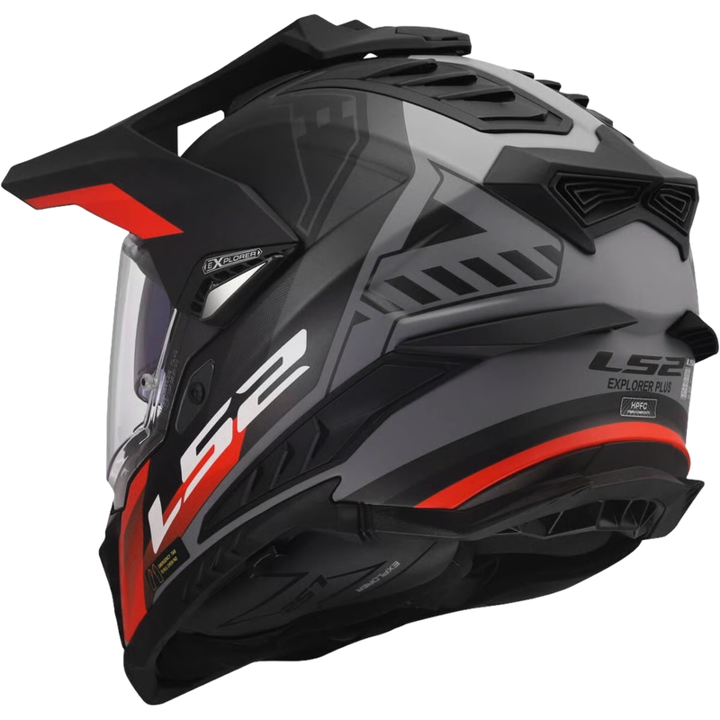 Κράνος Enduro LS2 MX701 Explorer Hexa ματ μαύρο-κόκκινο-γκρι