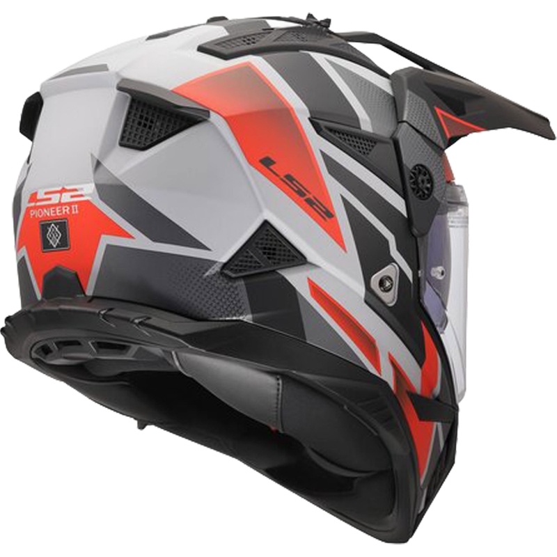 Κράνος μοτοσικλέτας Enduro LS2 MX702 Pioneer II Block ματ γκρι-κόκκινο