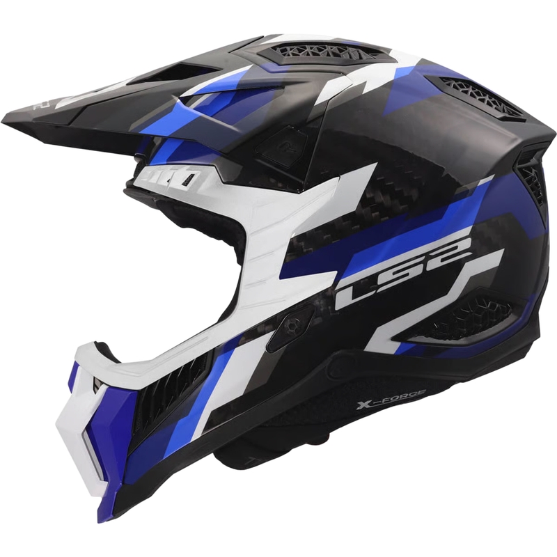 Κράνος μοτοκρός LS2 MX703 X-Force Phantom γυαλιστερό μπλε-λευκό