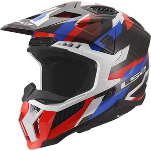 Κράνος Motocross LS2 MX703 X-Force Phantom γυαλιστερό λευκό-μπλε-κόκκινο
