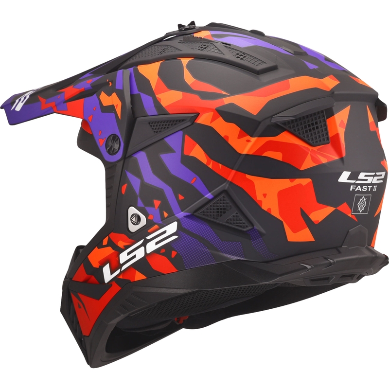 Κράνος Motocross LS2 MX708 Fast II Grotesk ματ μωβ-πορτοκαλί