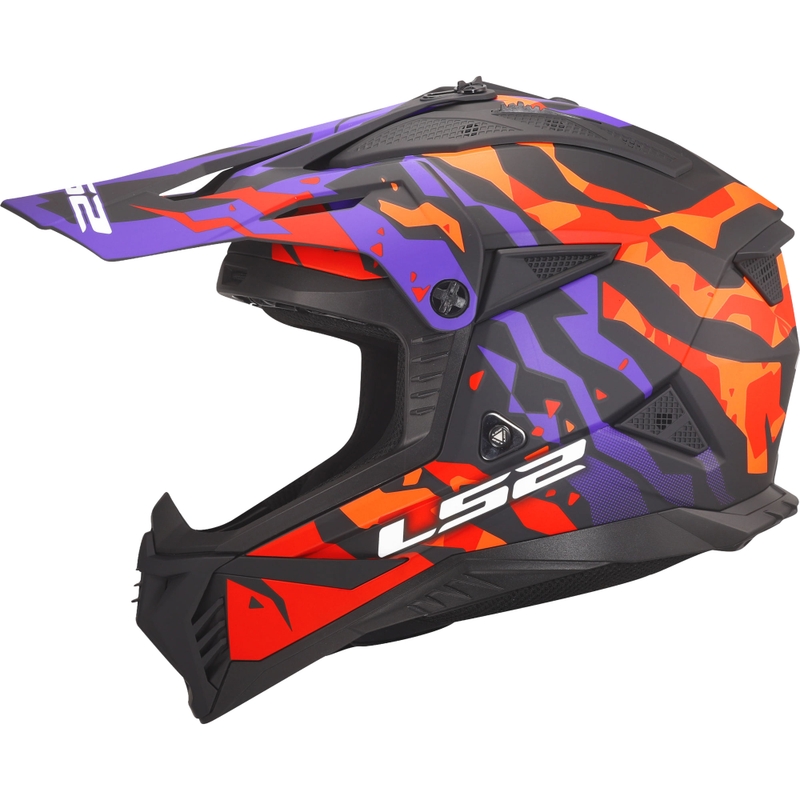 Κράνος Motocross LS2 MX708 Fast II Grotesk ματ μωβ-πορτοκαλί