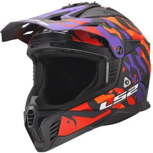 Κράνος Motocross LS2 MX708 Fast II Grotesk ματ μωβ-πορτοκαλί