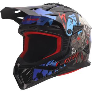 Κράνος Motocross LS2 MX708 Fast II Zombie II γυαλιστερό μαύρο-κόκκινο-μπλε