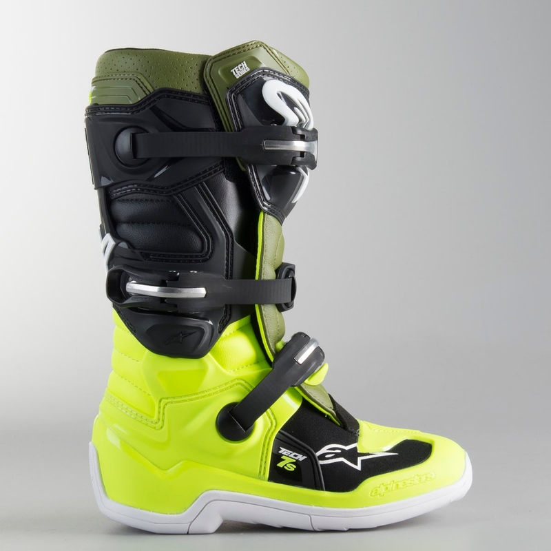 Dětské boty na motorku Alpinestars Tech 7 S černo-zeleno-fluo žluté