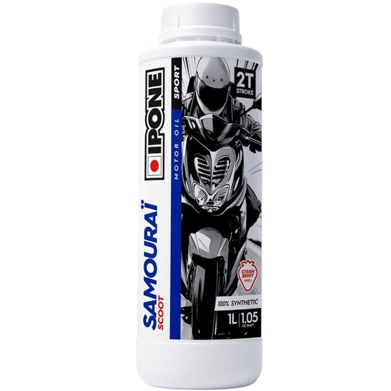 Βενζίνη Ipone Samourai Scoot Run 2T 1 λίτρο φράουλα