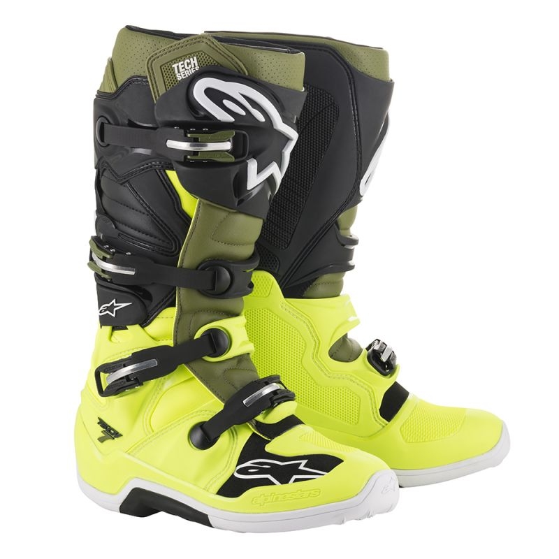 Dětské boty na motorku Alpinestars Tech 7 S černo-zeleno-fluo žluté