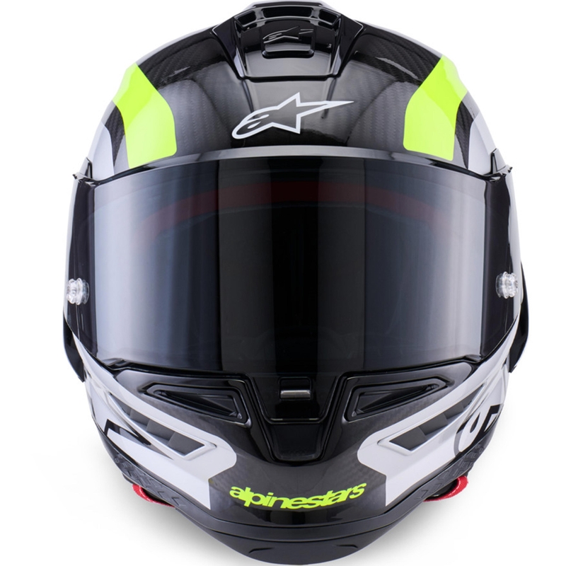 Κράνος μοτοσικλέτας Alpinestars Supertech R10 Arius full-face μαύρο-φθορίζον κίτρινο-λευκό
