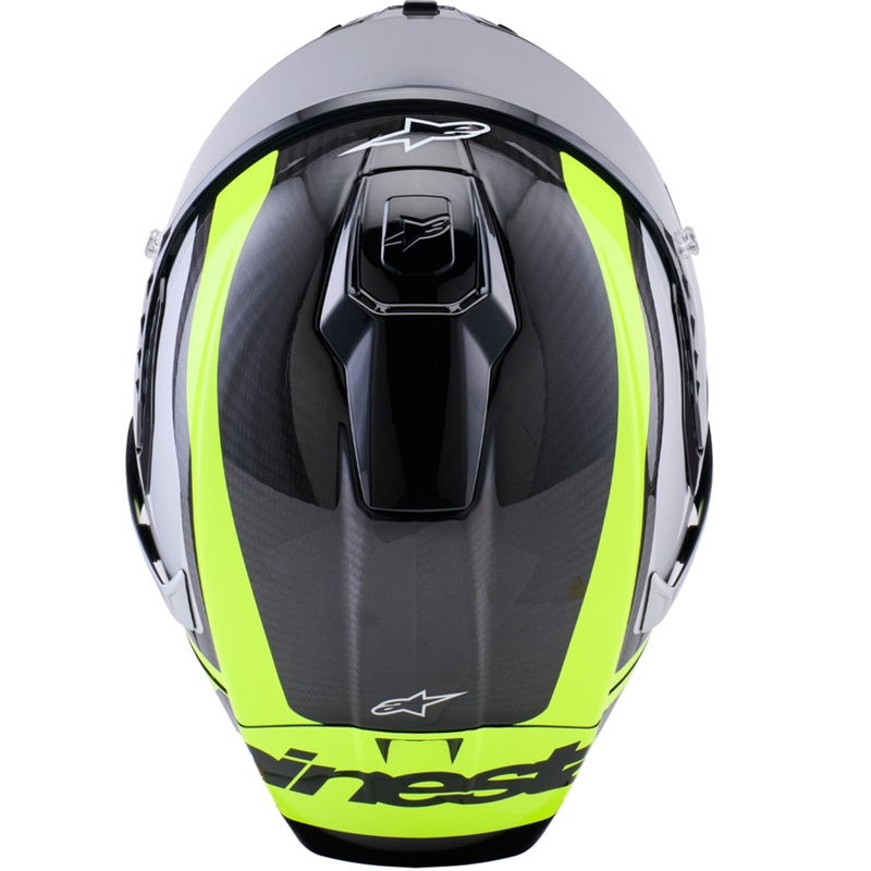 Κράνος μοτοσικλέτας Alpinestars Supertech R10 Arius full-face μαύρο-φθορίζον κίτρινο-λευκό