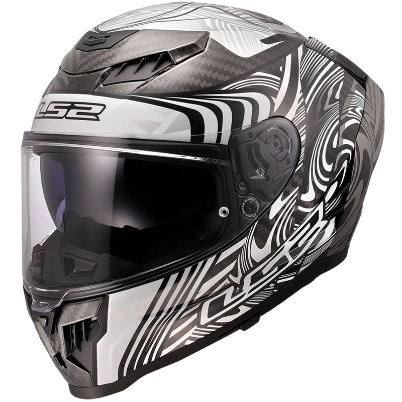 Κράνος Μοτοσικλέτας LS2 FF807 Dragon Carbon Enthum Full Face, Γυαλιστερό Ασημί