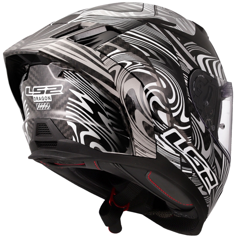 Κράνος Μοτοσικλέτας LS2 FF807 Dragon Carbon Enthum Full Face, Γυαλιστερό Ασημί