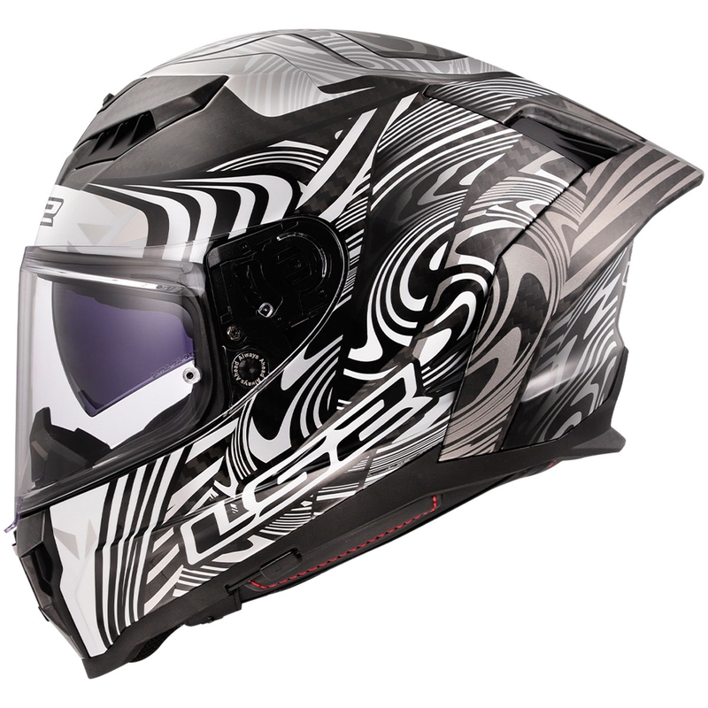 Κράνος Μοτοσικλέτας LS2 FF807 Dragon Carbon Enthum Full Face, Γυαλιστερό Ασημί