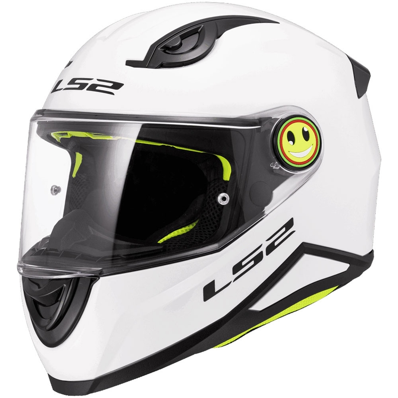 Παιδικό κράνος μοτοσικλέτας full face LS2 FF812, γυαλιστερό λευκό
