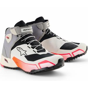 Γυναικείες Μπότες Μοτοσικλέτας Alpinestars Stella CR-X Drystar Λευκό-Ανοιχτό Γκρι-Μαύρο-Φθορίζον Ροζ