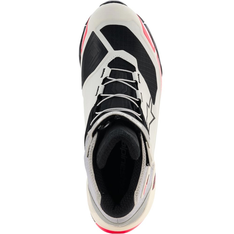 Γυναικείες Μπότες Μοτοσικλέτας Alpinestars Stella CR-X Drystar Λευκό-Ανοιχτό Γκρι-Μαύρο-Φθορίζον Ροζ