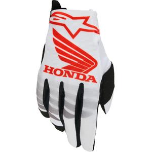 Συλλογή γαντιών Alpinestars Radar Honda motocross λευκά-μαύρα-κόκκινα