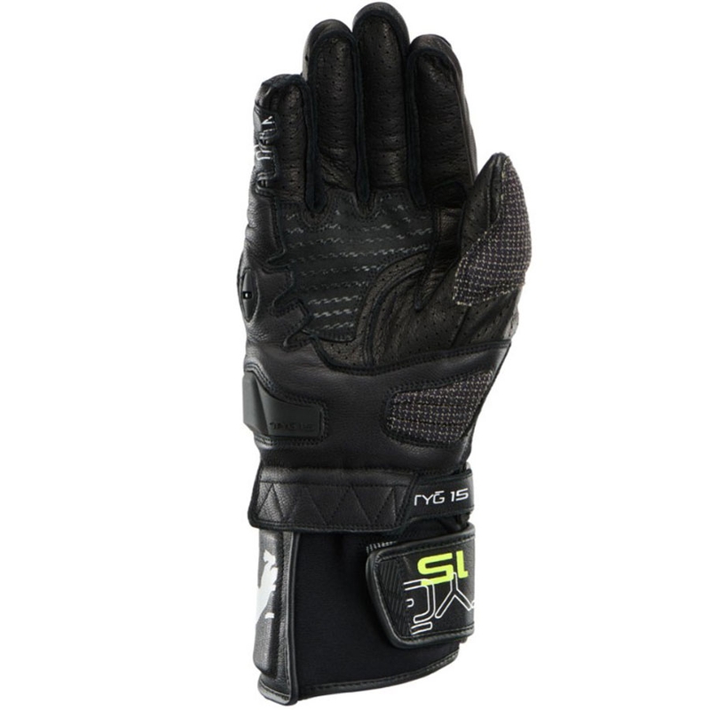Γάντια Μοτοσικλέτας Furygan STYG 15 με Αερισμό, Μαύρο-Λευκό-Φθοριούχο Κίτρινο